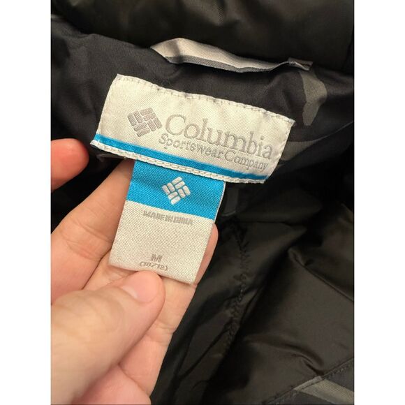 Columbia Black Grey Printed Insulated Full Zip Snow Coat Jacket Medium 10/12 - Picture 5 of 6